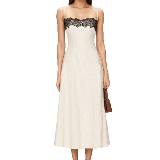 Lace Contrasting Camisole Dress | Tajstylo