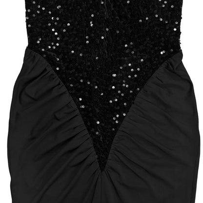Fitted Sequin Velvet Split Dress | Tajstylo