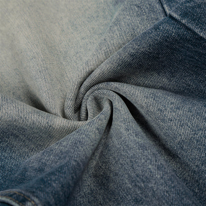 Color Blocked Teal Blue Denim Jeans | Tajstylo
