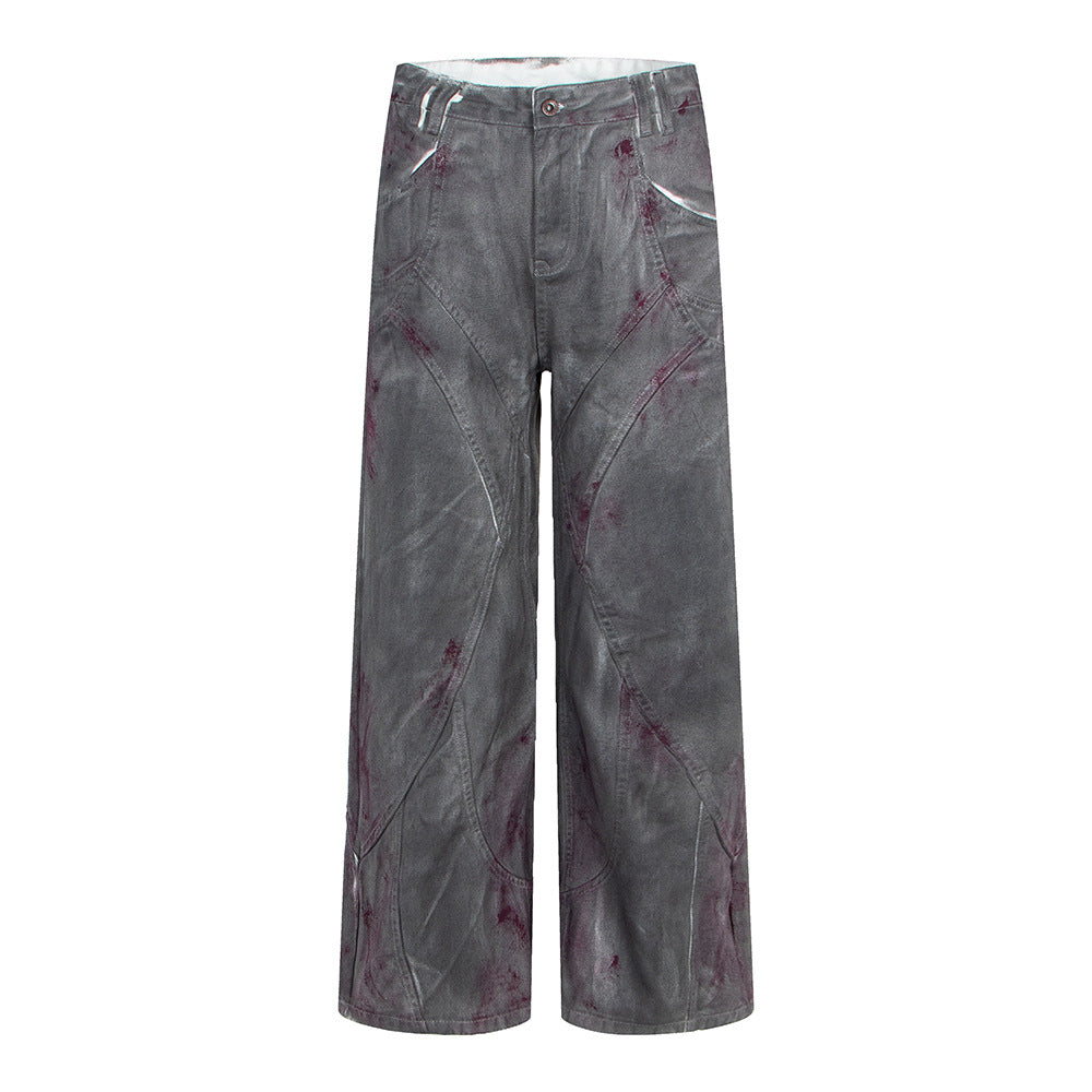 Distressed Dyed Wide Leg Jeans | Tajstylo