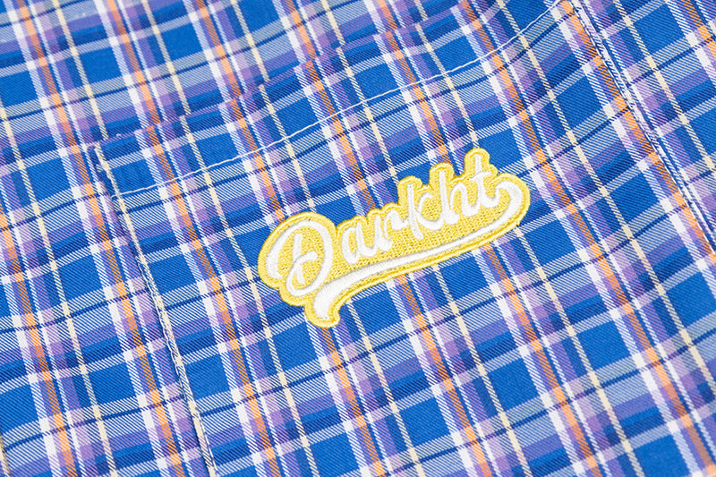 Embroidered Letter Plaid Shirt | Tajstylo
