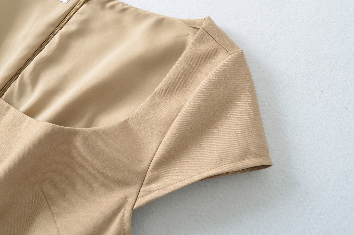 Solid Color Square Neck Pullover Dress | Tajstylo