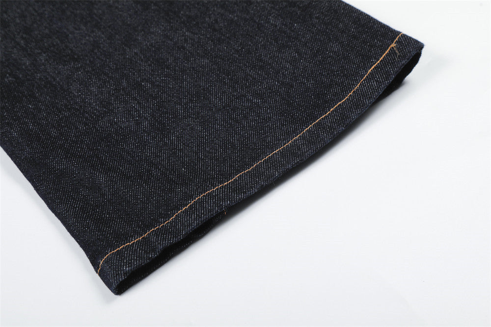 Original Blue Denim Straight Leg Pants | Tajstylo