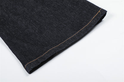 Original Blue Denim Straight Leg Pants | Tajstylo