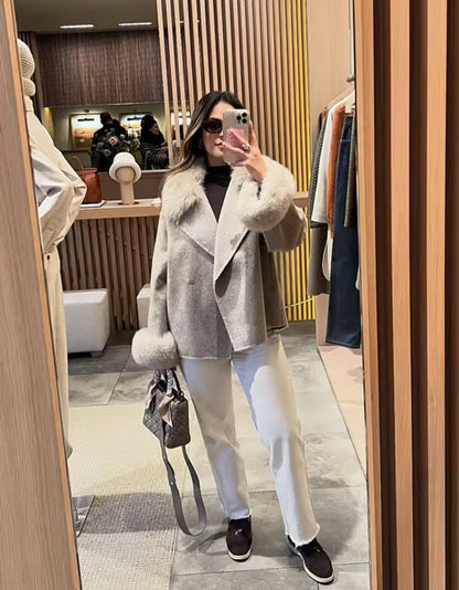 Casual Wool Blend Coat | Tajstylo