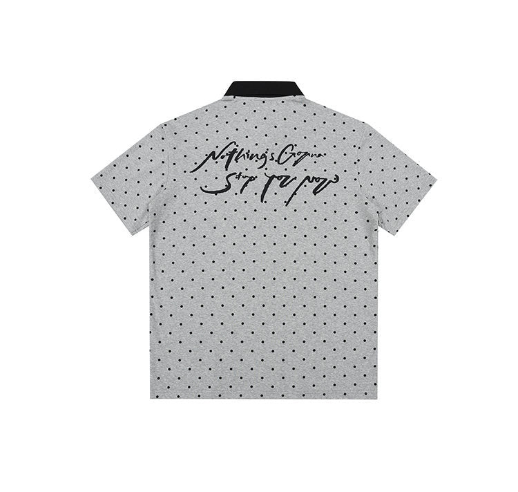 Polka Dot Color-Block Collar Sweater | Tajstylo