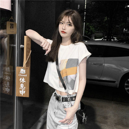 Casual Heart Design Crop Top | Tajstylo