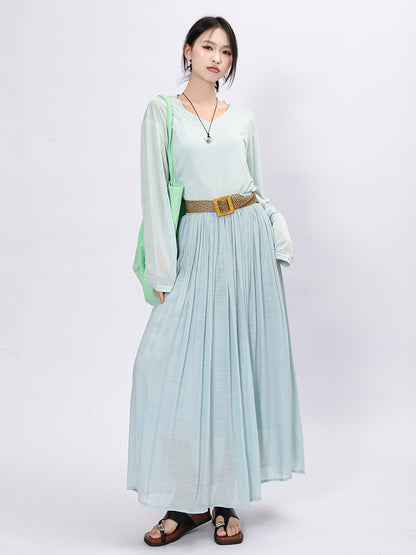 Solid Color A-Line Skirt | Tajstylo