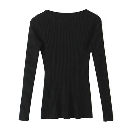 V-Neck Hollowed Out Slim Fit Top | Tajstylo