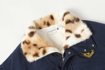 Thick Cotton Jacket with Velvet Accents | Tajstylo