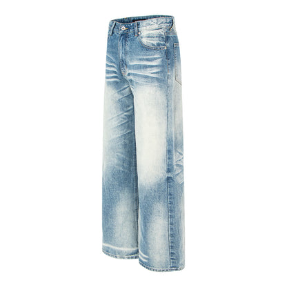 Vintage Distressed Straight Leg Denim Pants | Tajstylo