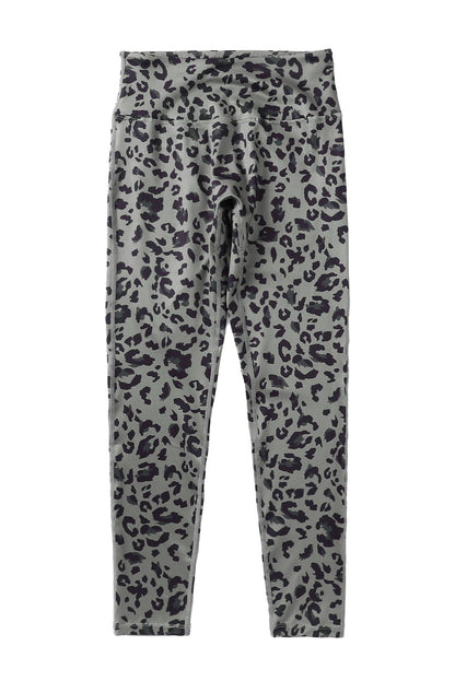 Woman wearing Classic Leopard Print Active Leggings in an urban setting