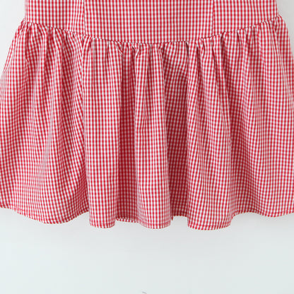 Red Plaid Halter Neck Sleeveless Short Dress | Tajstylo
