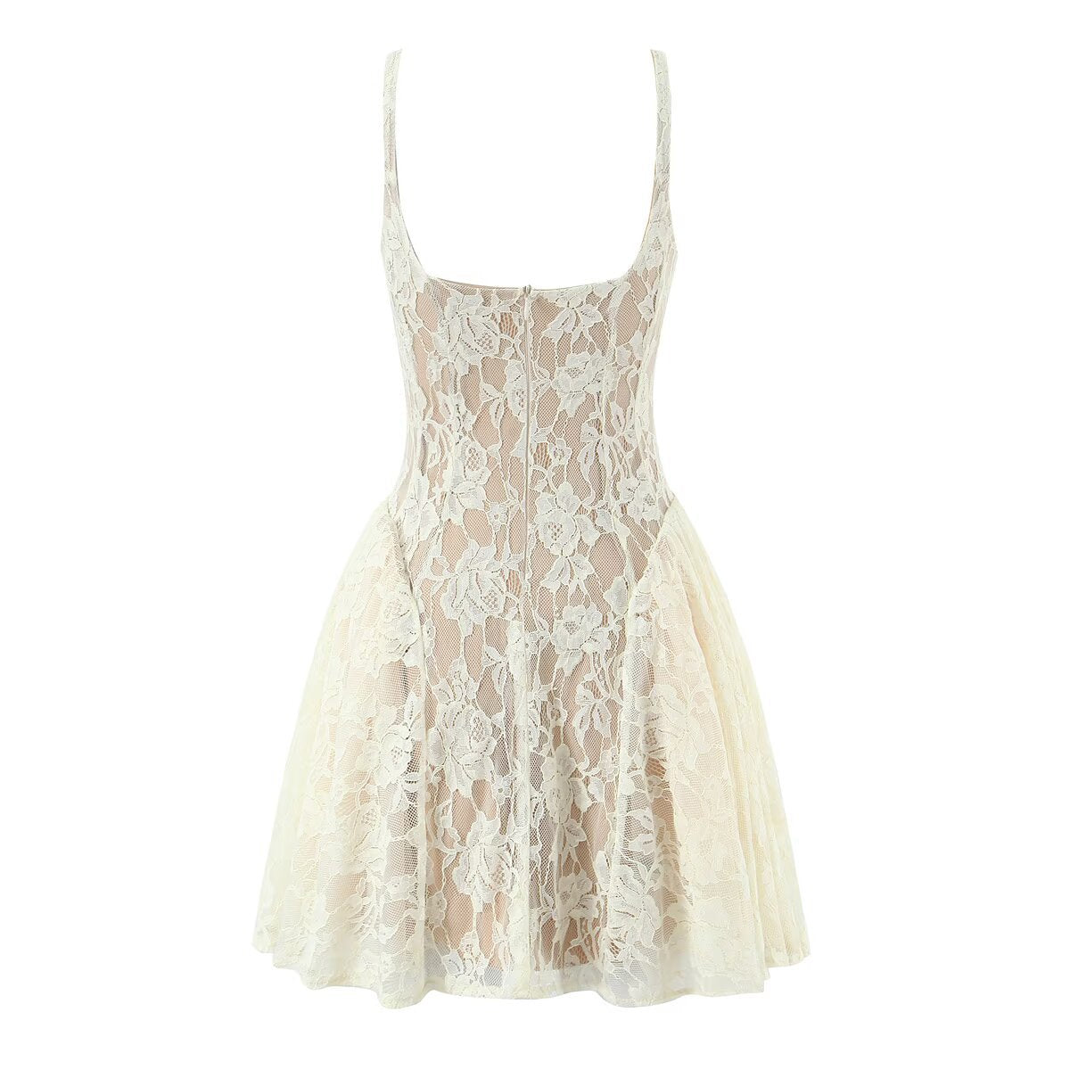 Woman wearing Light Luxury Lace Camisole Dress in a chic setting