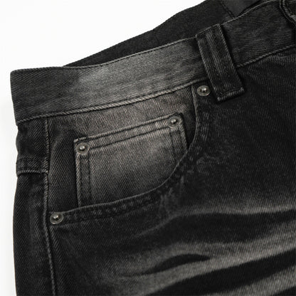 Color Washed Denim Straight Leg Pants | Tajstylo