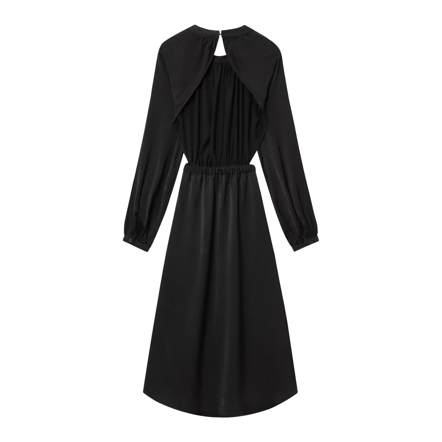 Black Long Sleeve A-Line Dress | Tajstylo