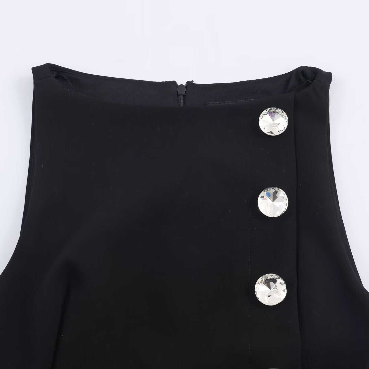 One Shoulder Sleeveless Button Up Top | Tajstylo