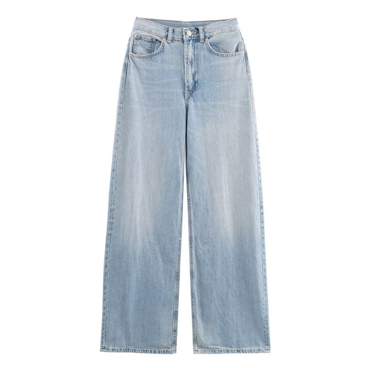 Woman wearing Casual Wide Leg High Waist Pants in a stylish urban setting