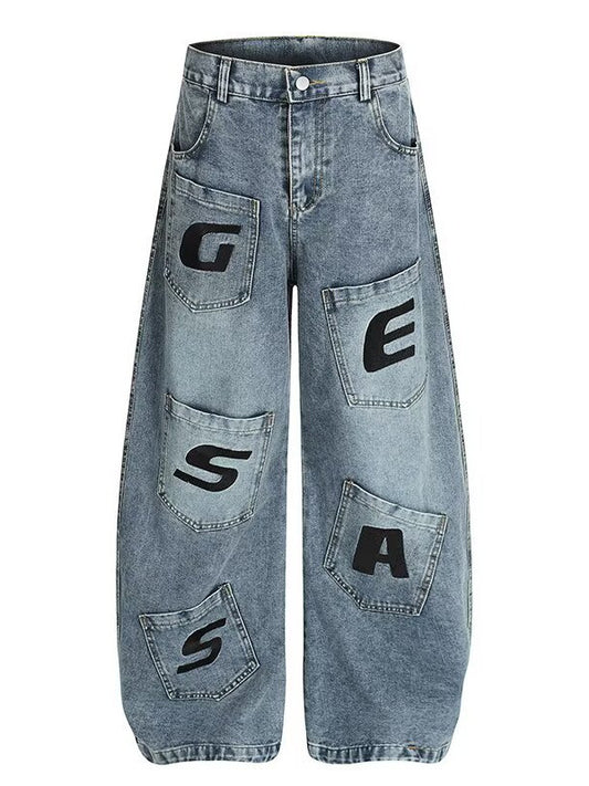 Letter Print Casual Jeans for Women | Tajstylo