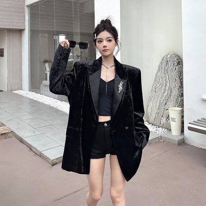 Black Velvet Suit for Women | Tajstylo