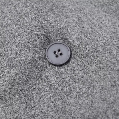 Elegant Long Grey Coat with Multi Button Closure | Tajstylo