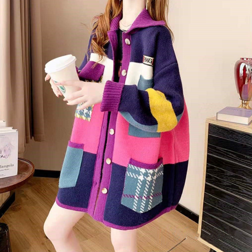 Woman wearing Fashion Knit Cardigan Sweater Coat in a casual setting