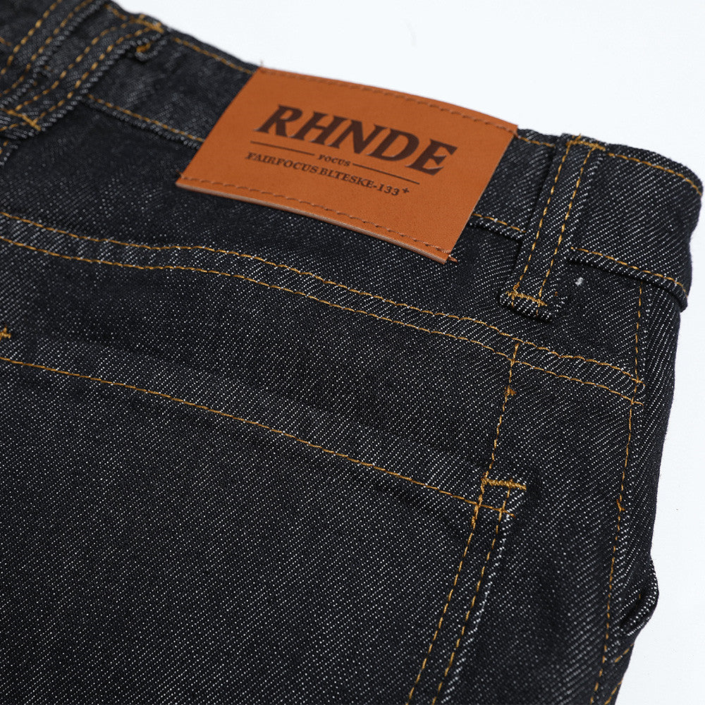 Original Color Denim Straight Leg Pants | Tajstylo
