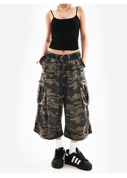 Camouflage Cargo Shorts for Women | Tajstylo