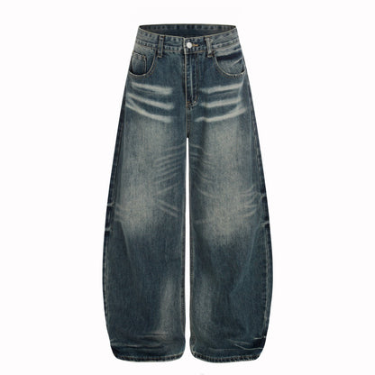 Loose Fit Distressed Blue Denim Jeans | Tajstylo
