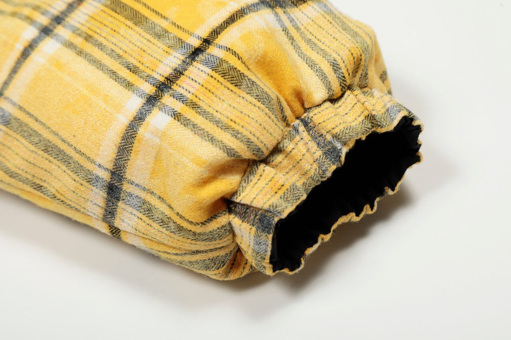 Double Sided Plaid Stand Collar Jacket | Tajstylo
