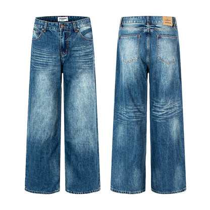 Vintage Washed Distressed Wide Leg Jeans | Tajstylo