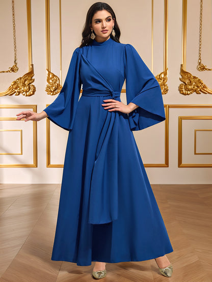 Solid Color Elegant Waist Cinching Dress | Tajstylo