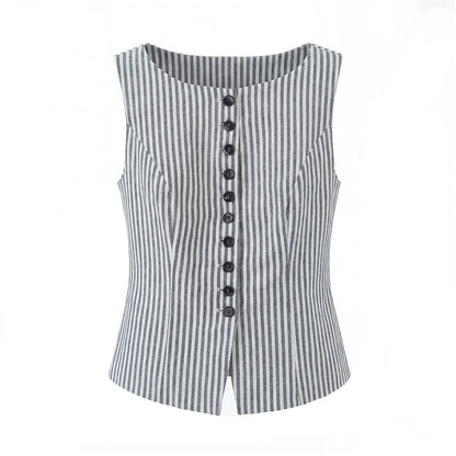 Sleeveless Vest and High Waist Skirt Set | Tajstylo