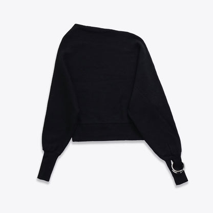 Asymmetric Bracelet Knit Sweater | Tajstylo