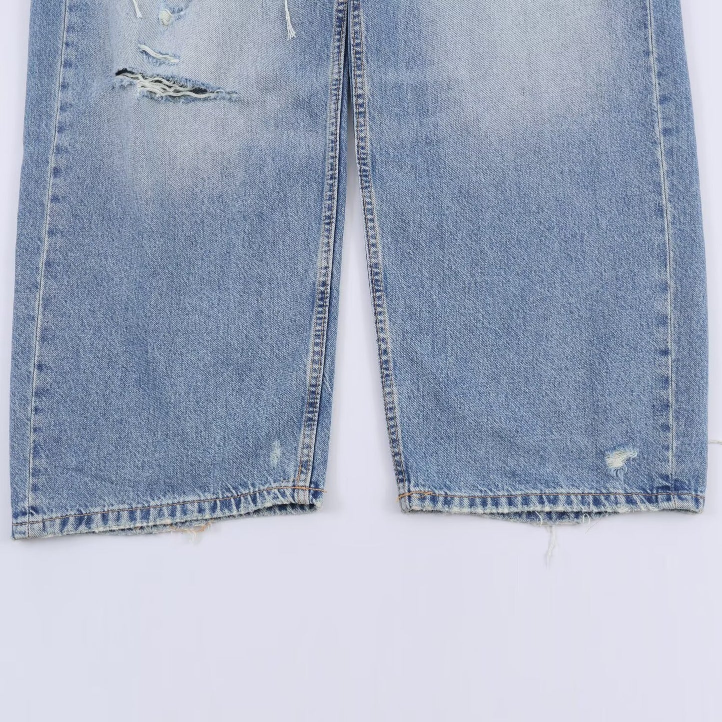 Mid Waist Ripped Straight Leg Jeans | Tajstylo