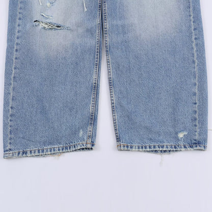 Mid Waist Ripped Straight Leg Jeans | Tajstylo