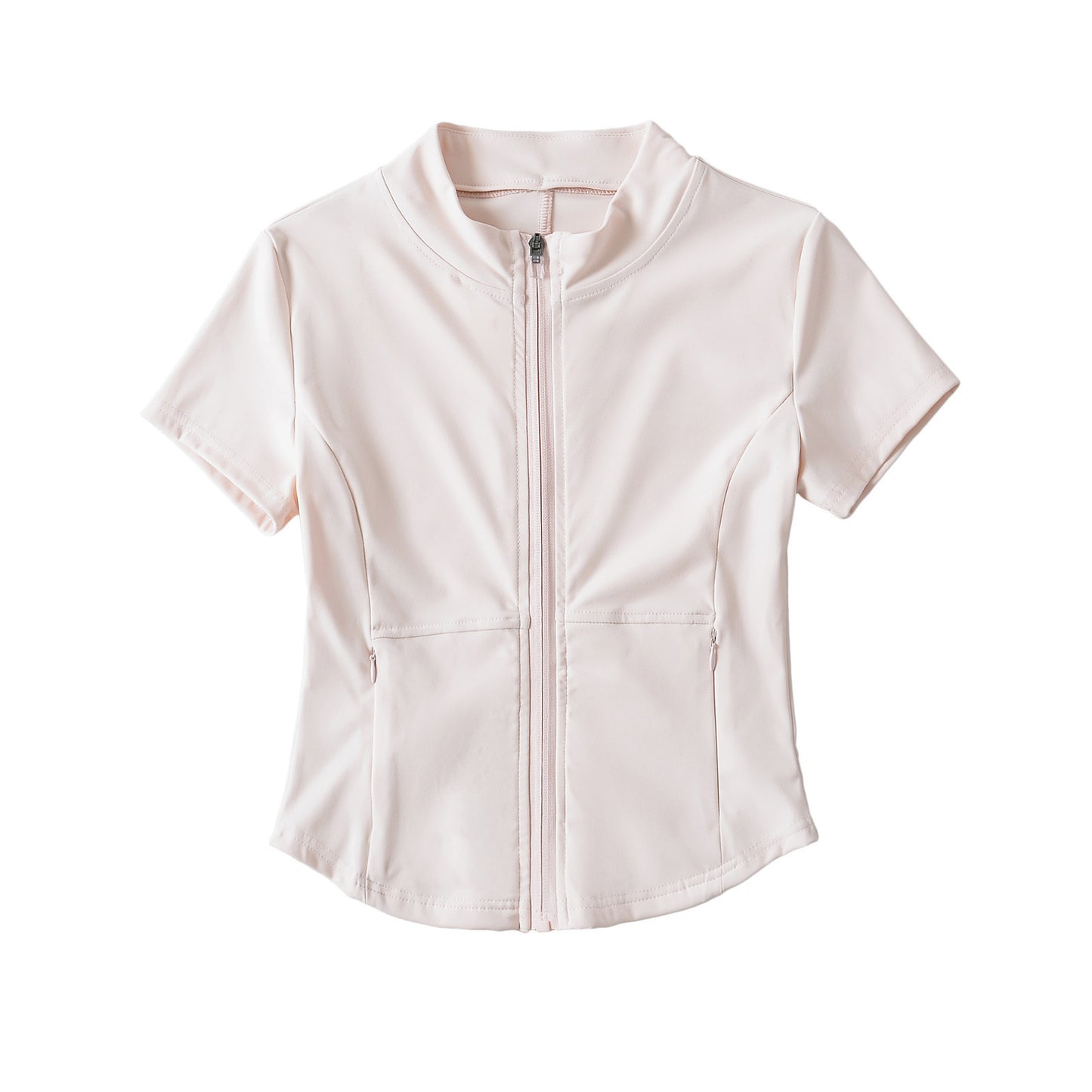 Woman wearing Zipper Short Top in a casual setting