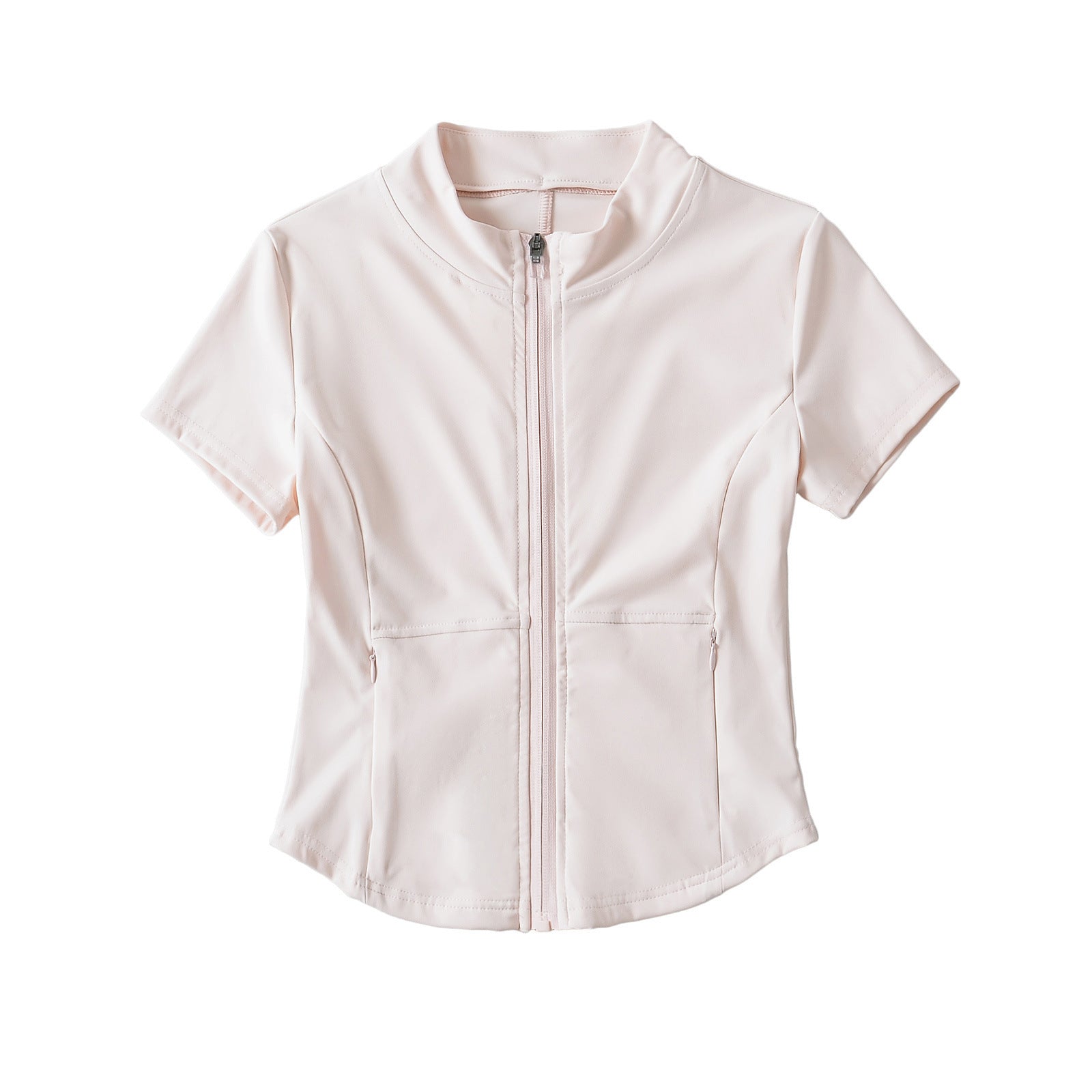 Woman wearing Zipper Short Top in a casual setting