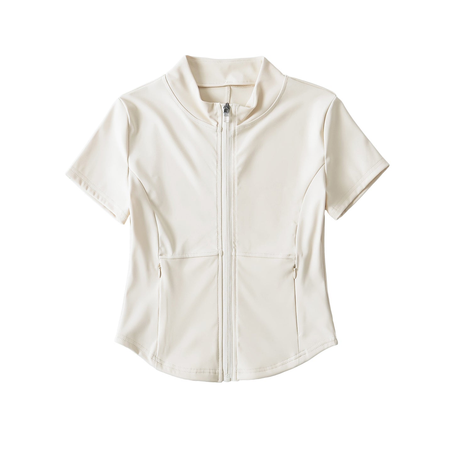 Woman wearing Zipper Short Top in a casual setting