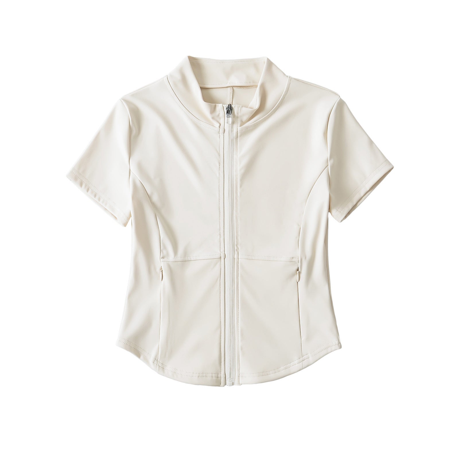 Woman wearing Zipper Short Top in a casual setting