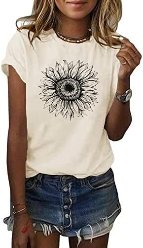 Woman wearing Geometric Pattern Loose Fit Top in casual setting