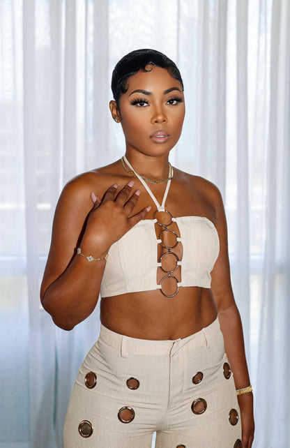 Flattering Ripped Fitted Two-Piece Nightclub Outfit | Tajstylo