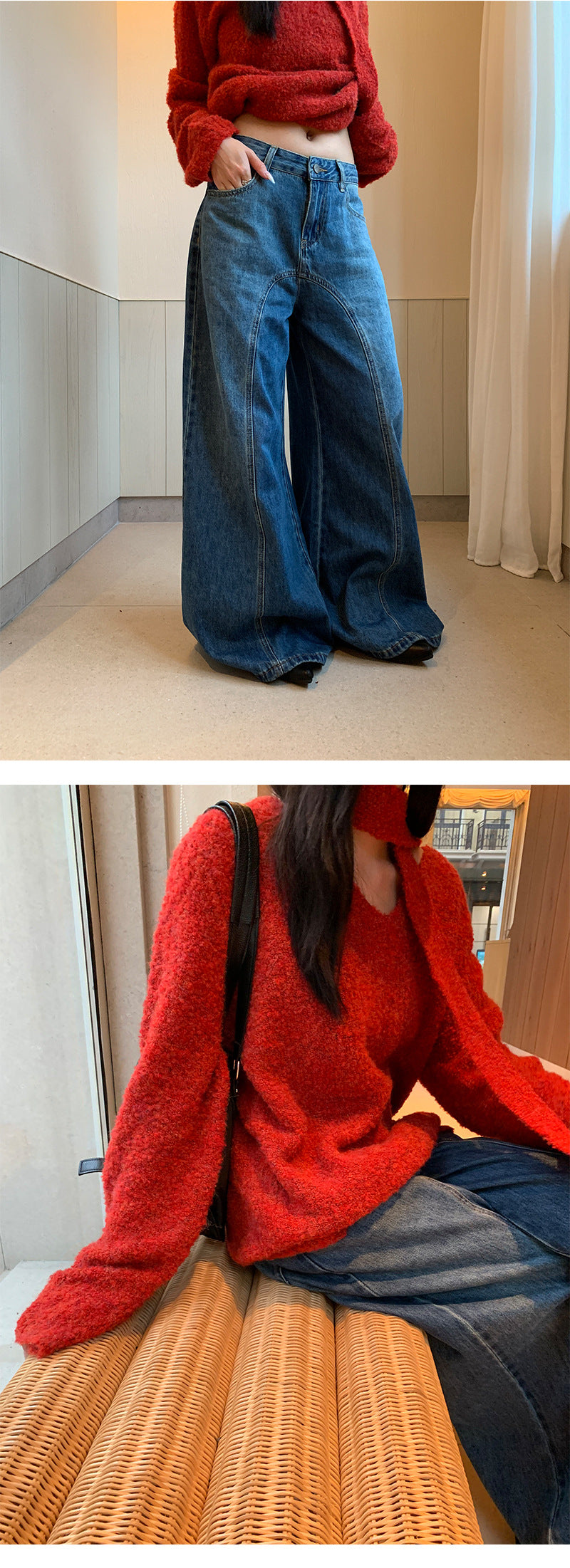 Retro Wide Leg Denim Pants | Tajstylo