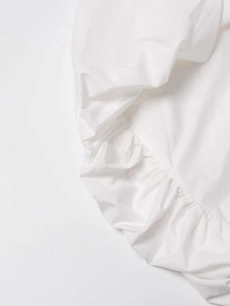 Elegant White Lapel Blouse for Women | Tajstylo