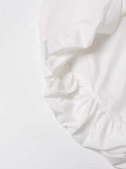 Elegant White Lapel Blouse for Women | Tajstylo