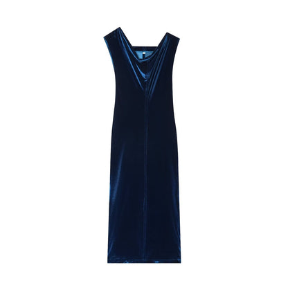 Woman wearing Waist Velvet Midi Dress in a stylish setting