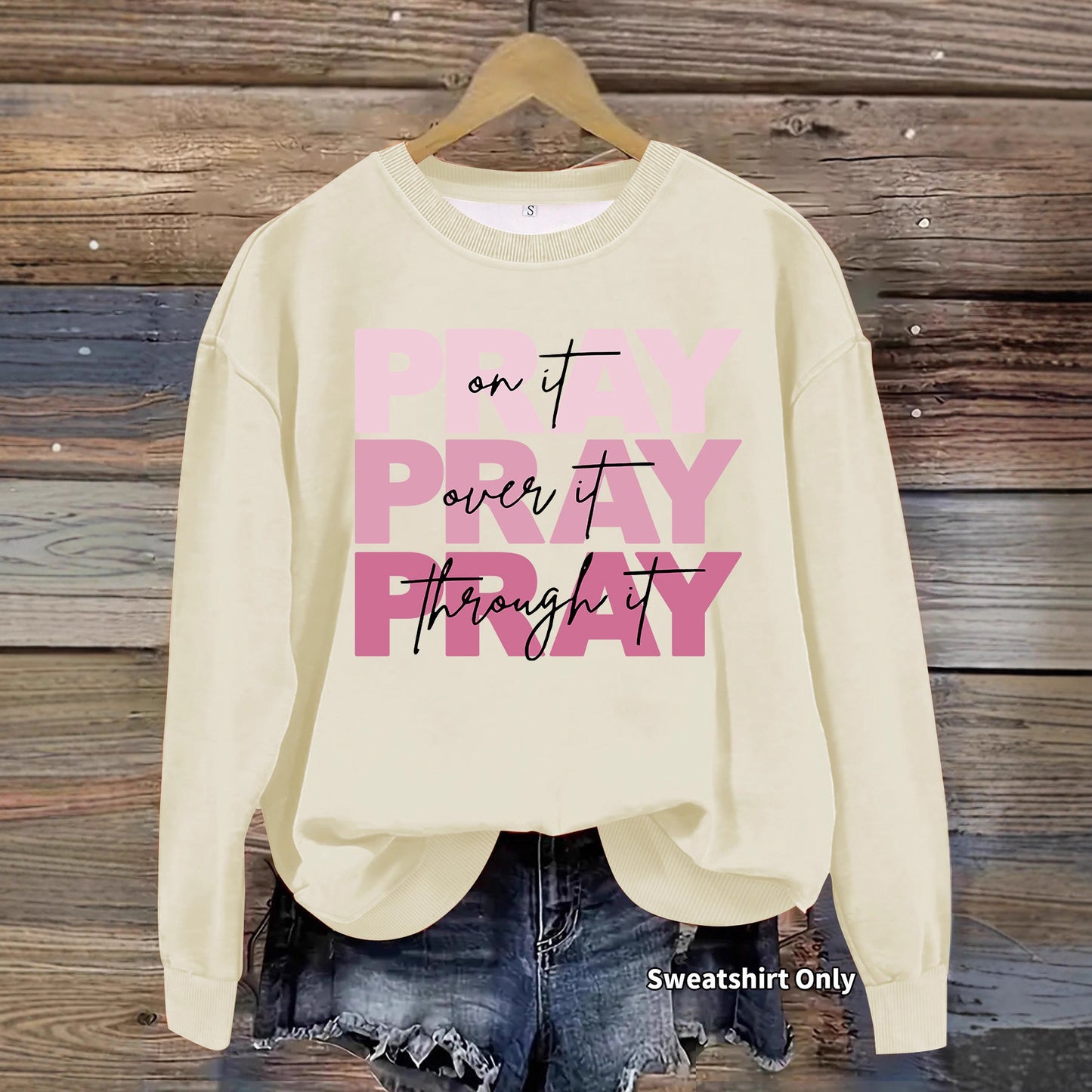 Woman wearing Round Neck Hoodie for Women in a casual outdoor setting