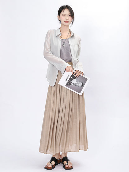 Solid Color A-Line Skirt | Tajstylo
