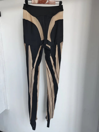 Color Block Mesh Splicing Leggings | Tajstylo