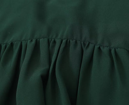 Dark Green Fitted Sleeveless Long Dress | Tajstylo